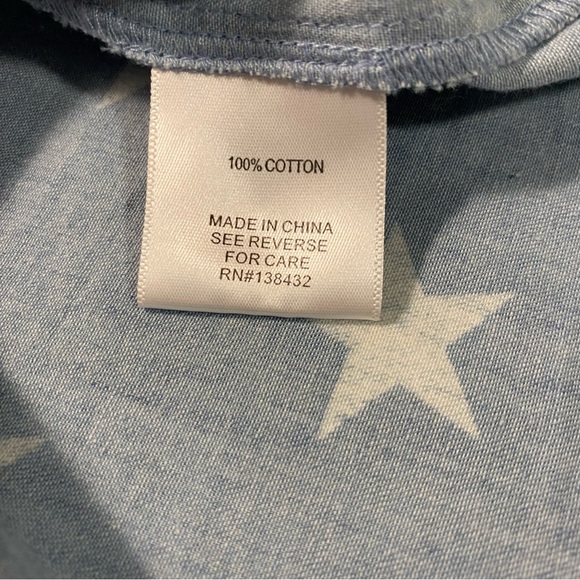 ModCloth Blue Cotton Chambray Star Print Long-Sleeve Button Shirt - Picture 11 of 15